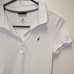 Nautica slim fit polo shirt - white- size medium